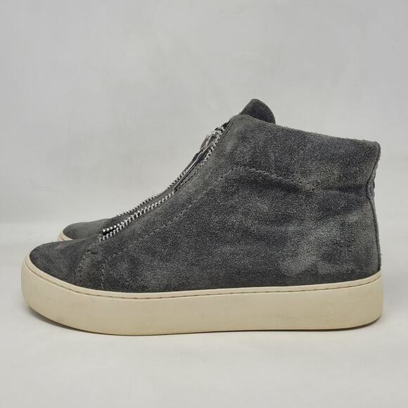 Frye Sneakers Womens 6.5M Gray Suede Lena Zip High Top Shoes Booties - Picture 10 of 12